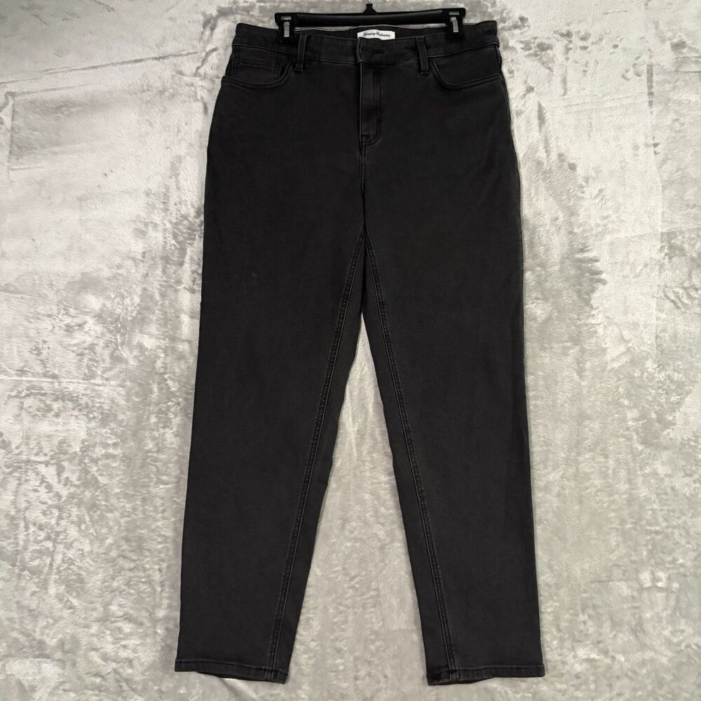 Tommy Bahama Women Leila Black Mid Rise Slim Boyfriend Stretch Denim Jean 10 29”